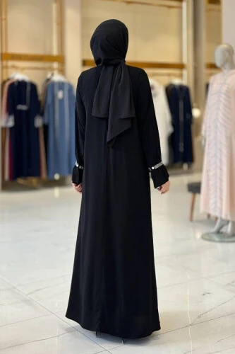 Taş Detaylı Elbise 6033 Siyah - Bym Fashion (1)