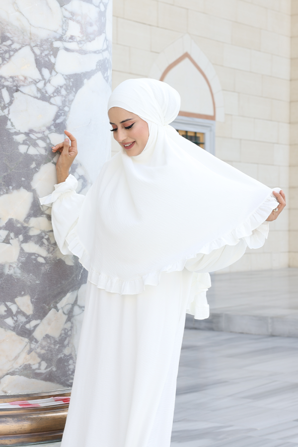 Sufleli Namaz Elbisesi 6034 Ekru - 7