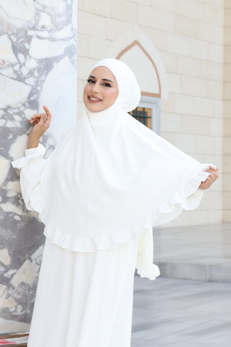 Sufleli Namaz Elbisesi 6034 Ekru - 8