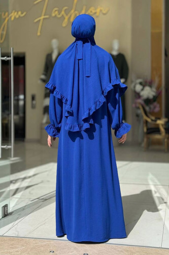 Sufleli Namaz Elbisesi 6034 Saks - Bym Fashion (1)