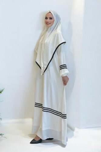 Şal Elbise İkili Takım 6036 Ekru - Bym Fashion (1)