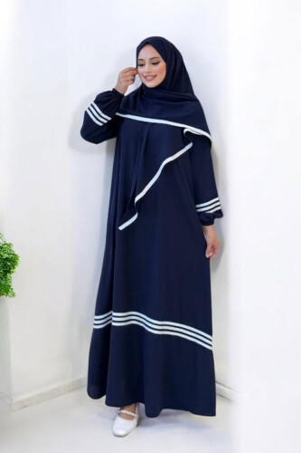 Şal Elbise İkili Takım 6036 Lacivert - Bym Fashion