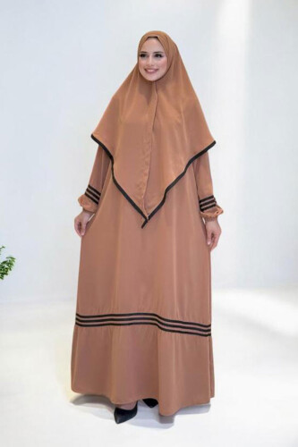 Şal Elbise İkili Takım 6036 Taba - Bym Fashion