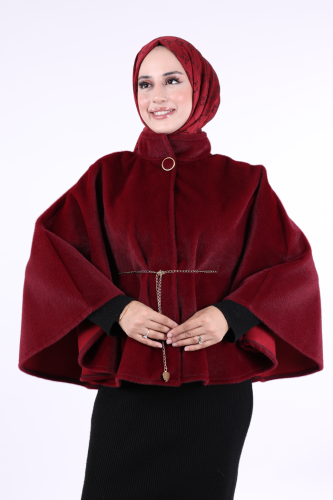 Zincir Kemer Detaylı Panço 70032 Bordo - 4