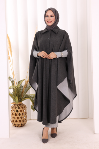 70068 Kaşe Panço Antrasit - Bym Fashion