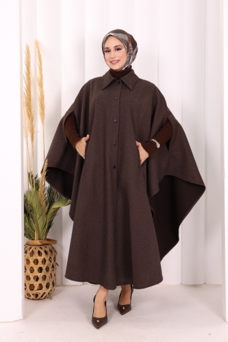 70068 Kaşe Panço Kahverengi - Bym Fashion