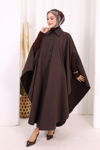 70068 Kaşe Panço Kahverengi - Bym Fashion (1)