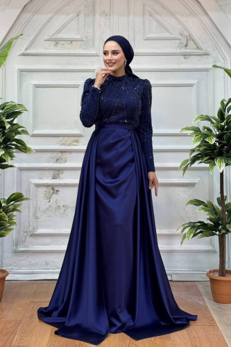 7024 Abiye Lacivert - Bym Fashion