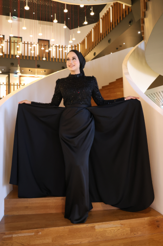 7024 Abiye Siyah - Bym Fashion (1)