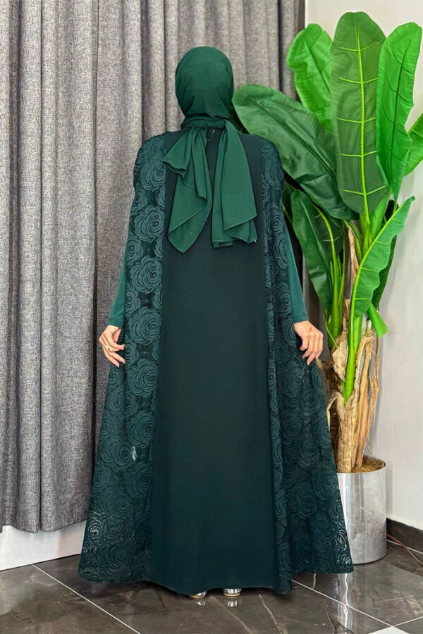 Dantel Abaya 7884 Zümrüt - 6