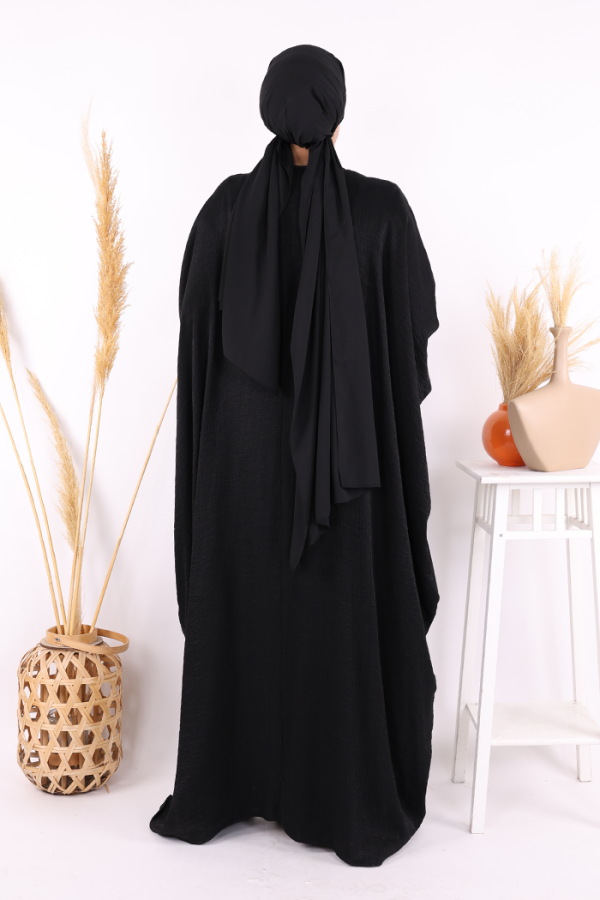 Yarasakol Abayalı Elbise Takım 8497 Siyah - 7