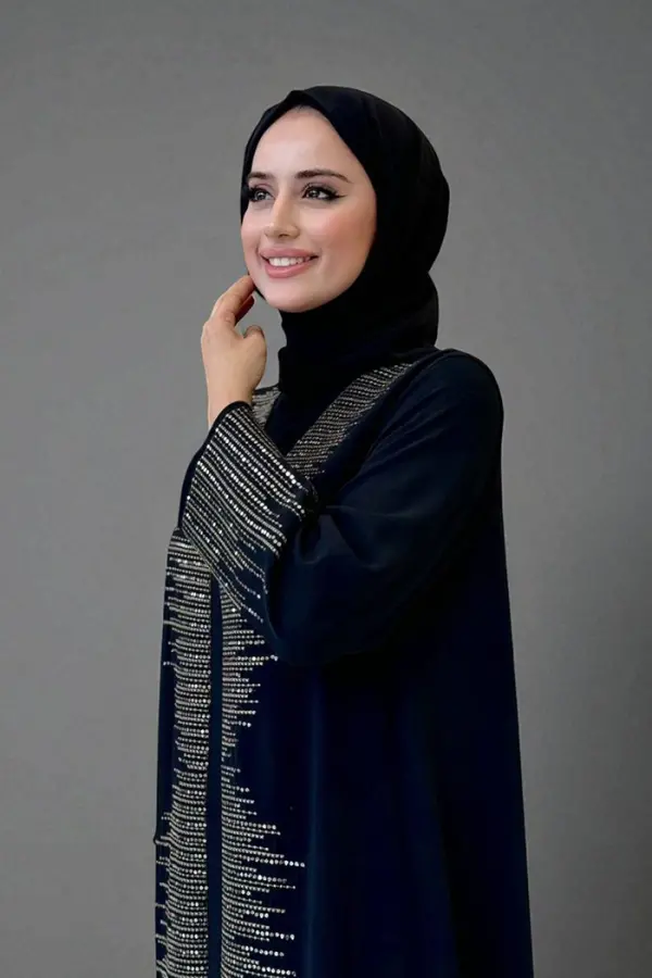 Pul İşlemeli Yelekli Elbise Takım 8498 Siyah - 3
