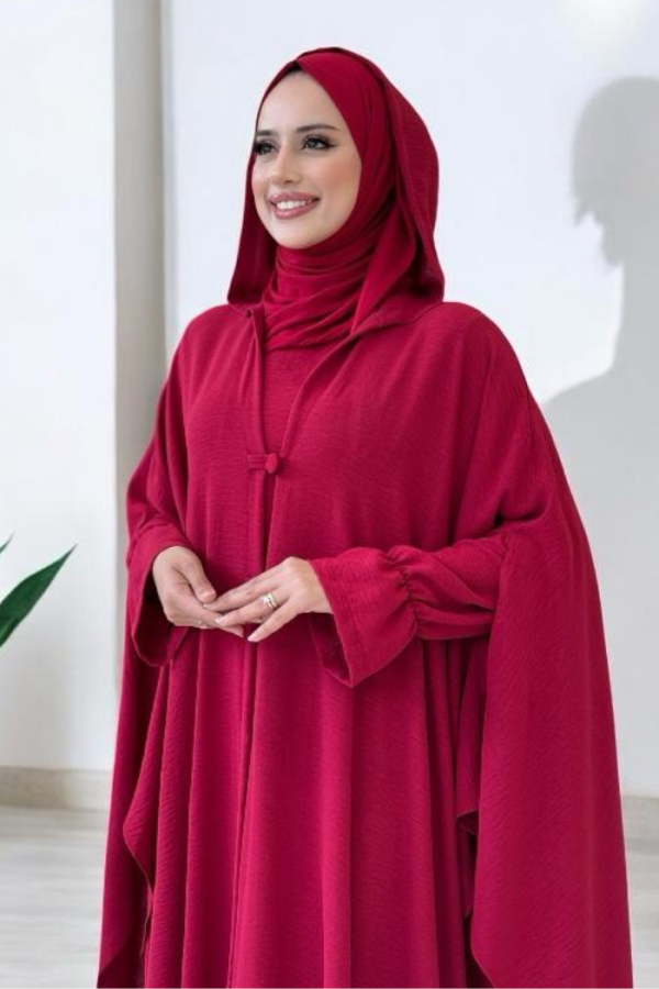Tunik, Pantolon ve Abaya Üçlü Takım 8663 Bordo - 4