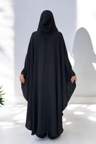 Tunik, Pantolon ve Abaya Üçlü Takım 8663 Siyah - Bym Fashion (1)