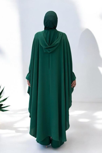 Tunik, Pantolon ve Abaya Üçlü Takım 8663 Zümrüt - Bym Fashion (1)