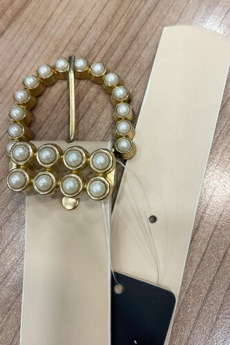 9001 Pearl Buckle Belt Stone - Bym Fashion