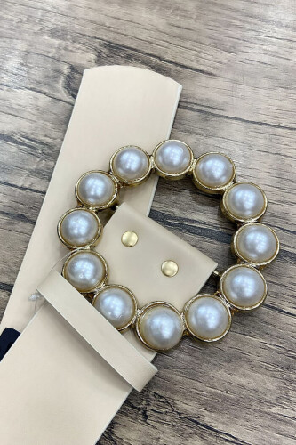 9010 Thick Pearl Belt Stone - Bym Fashion