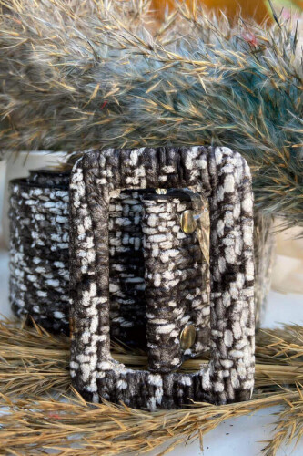 9014 Plaid Belt Black - Bym Fashion (1)