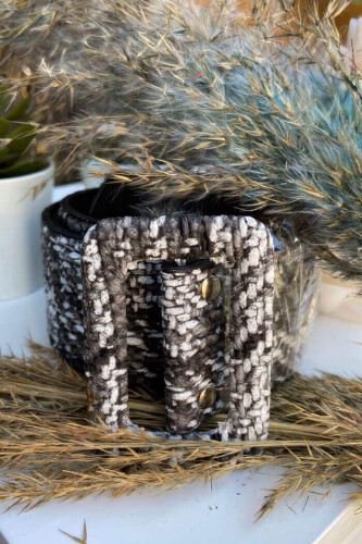 9014 حزام منقوش أسود - Bym Fashion