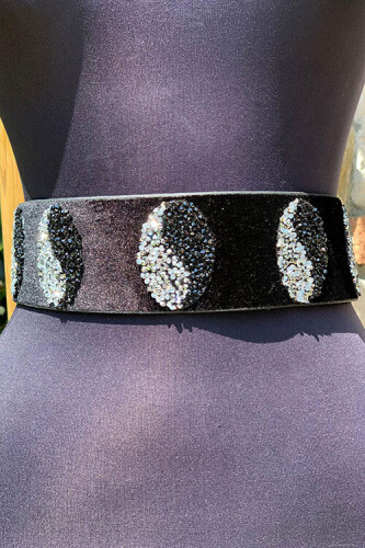 9020 Printed Belt Black-Silver - Bym Fashion