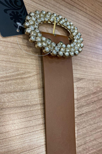 9028 Big Stone Belt Taba - Bym Fashion