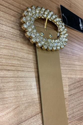 9028 Big Stone Belt Mink - Bym Fashion