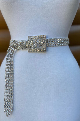 9033 Bym Stone Belt Silver - Bym Fashion