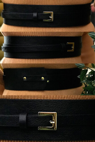 9039 Belt Black-Gold - Bym Fashion