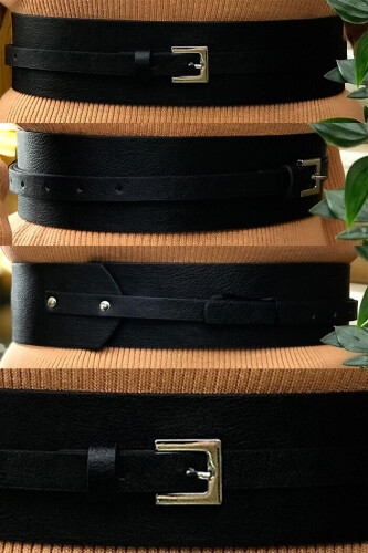 9039 Belt Black-Silver - Bym Fashion
