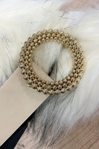 9046 Belt Cream - Bym Fashion