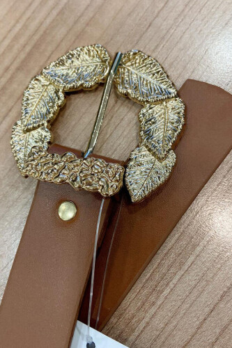 9048 Leaf Belt Taba - Bym Fashion