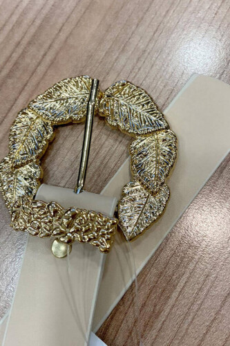 9048 Leaf Belt Stone - Bym Fashion