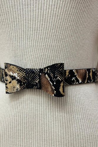 9054 Snake Pattern Belt Black - Bym Fashion (1)