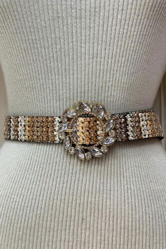 9055 Ethnic Pattern Belt Taba - Bym Fashion