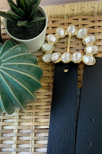 9056 حزام أسود - Bym Fashion