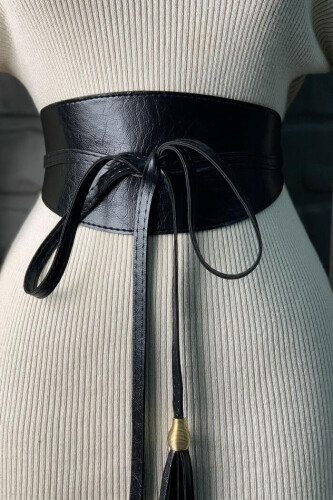 9057 حزام أسود - Bym Fashion
