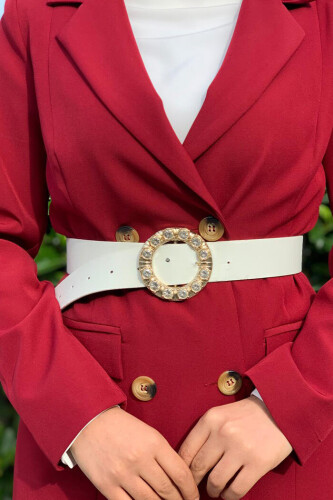 9059 حزام جلد حجري إكرو - Bym Fashion