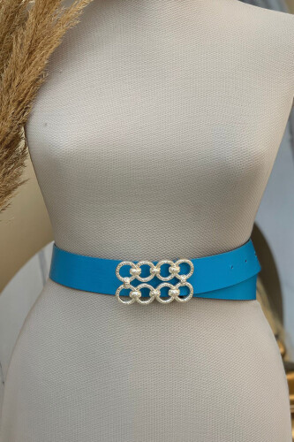 9104 kemer Mavi - Bym Fashion