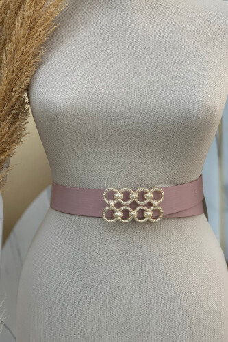 9104 kemer Pudra - Bym Fashion