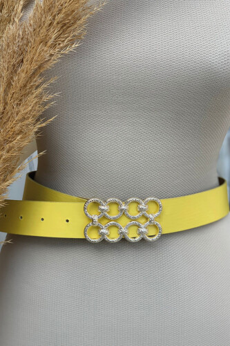 9104 kemer Sarı - Bym Fashion