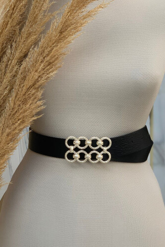 9104 kemer Siyah - Bym Fashion