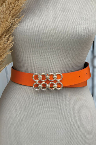 9104 kemer Turuncu - Bym Fashion