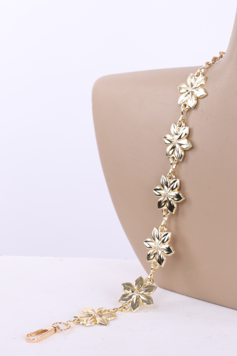 Çiçekli Zincir Kemer 9108 Gold - Bym Fashion (1)