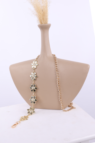 Çiçekli Zincir Kemer 9108 Gold - 1
