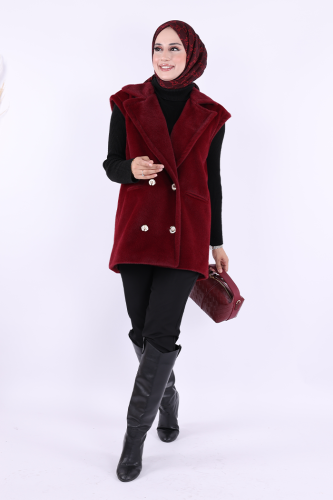 Angora Yelek 70031 Bordo - 1