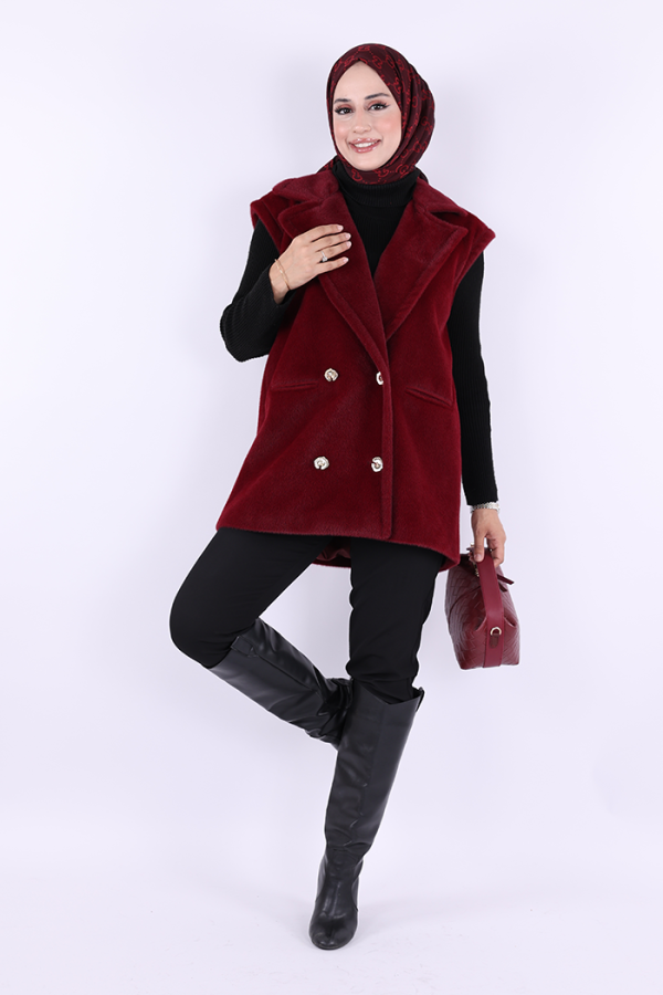 Angora Yelek 70031 Bordo - 2