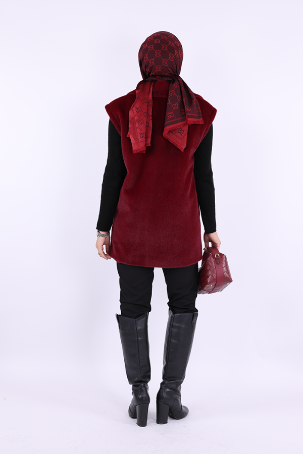Angora Yelek 70031 Bordo - 3