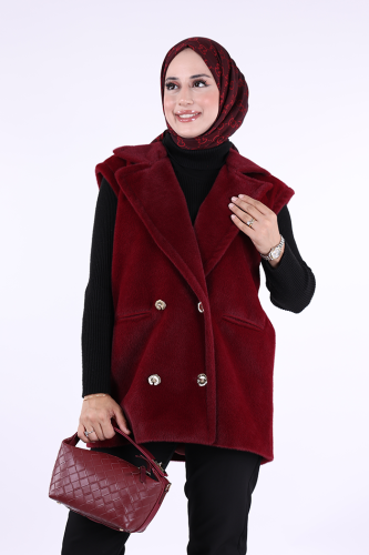 Angora Yelek 70031 Bordo - 4