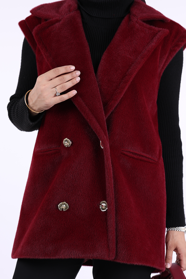 Angora Yelek 70031 Bordo - 5