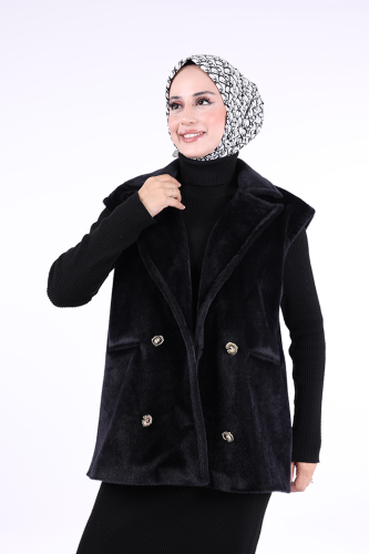 Angora Yelek 70031 Siyah - 3